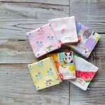 【romi‥‥様オーダー商品】プチガーゼハンカチ６枚セット＊ 夢見る木馬＆シルエットうさぎetc