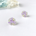 特集掲載⁎⁺˳✧小さな紫陽花(紫) / ビーズ刺繍のピアス、イヤリング
