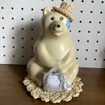 北欧白くま貯金箱小物　(グレー)トートバック(浮き輪のストラップ付き)３点セット