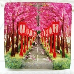 ☆レジンアートペイント☆大きな3D絵画☆ほのかに光る散歩道シリーズ「Mina labyrinth」☆桜並木☆