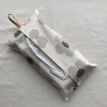 ボックスティッシュカバー  北欧 フラワー 生成り シンプル ハンドメイド