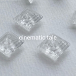 12mm【4コ】ヴィンテージ　レイヤードクリア　アクリル　スクエアビーズ