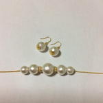コットンパールのネックレスとピアス♪