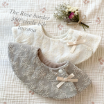 "the rose border"360°circle baby bib