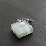 エメラルド　クロス4爪CZリング　SILVER925