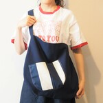 【入荷】balloon / 2wayバッグ / ネイビー×ストライプポケット