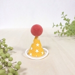 【新色】【受注制作】うにとろ『パーティー帽』（スターイエロー×ピンク）