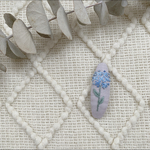 【受注製作】刺繍パッチンピン「紫陽花ブルー」
