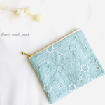 刺繍レースのminiポーチ☆スモーキーミント