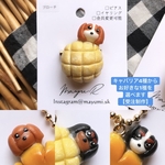 キャバを選べる🐶受注制作🥐メロンパンをはむるキャバっ子ブローチ🥖