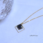シンプルなスクエアネックレスBlack
