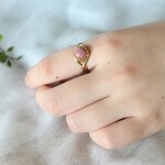 ＊上品なローズピンクのシリシャスシストのリング＊ゴールド・サイズフリー