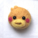 羊毛　ぷっくりブローチアヒルさん
