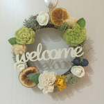 welcome  springリース オレンジ17cm