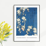 鷽に垂桜 | AP045 | インテリアポスター 葛飾北斎 浮世絵 和モダン 和室