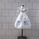 ジェニー  エプロン付きワンピ(生成×水色)