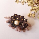 Polka dots Ribbon  ヘアクリップ【ショコラ】