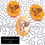 Orange(3pcs) Individual design female face plate parts