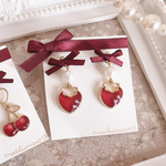 strawberry ×ribbon charm♡  ( pierce or earring )