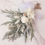 【ご予約】ダリア×ユーカリ　small bouquet WHITE×ボタニカル　スワッグ　ブーケ