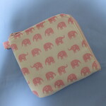 ハーフウォレット　象さん　L字ファスナー　子供財布　ミニ財布