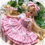 22cmドール服＆パニエ＆ヘッドドレス＆チョーカー ロリータ ゴスロリset リカちゃん