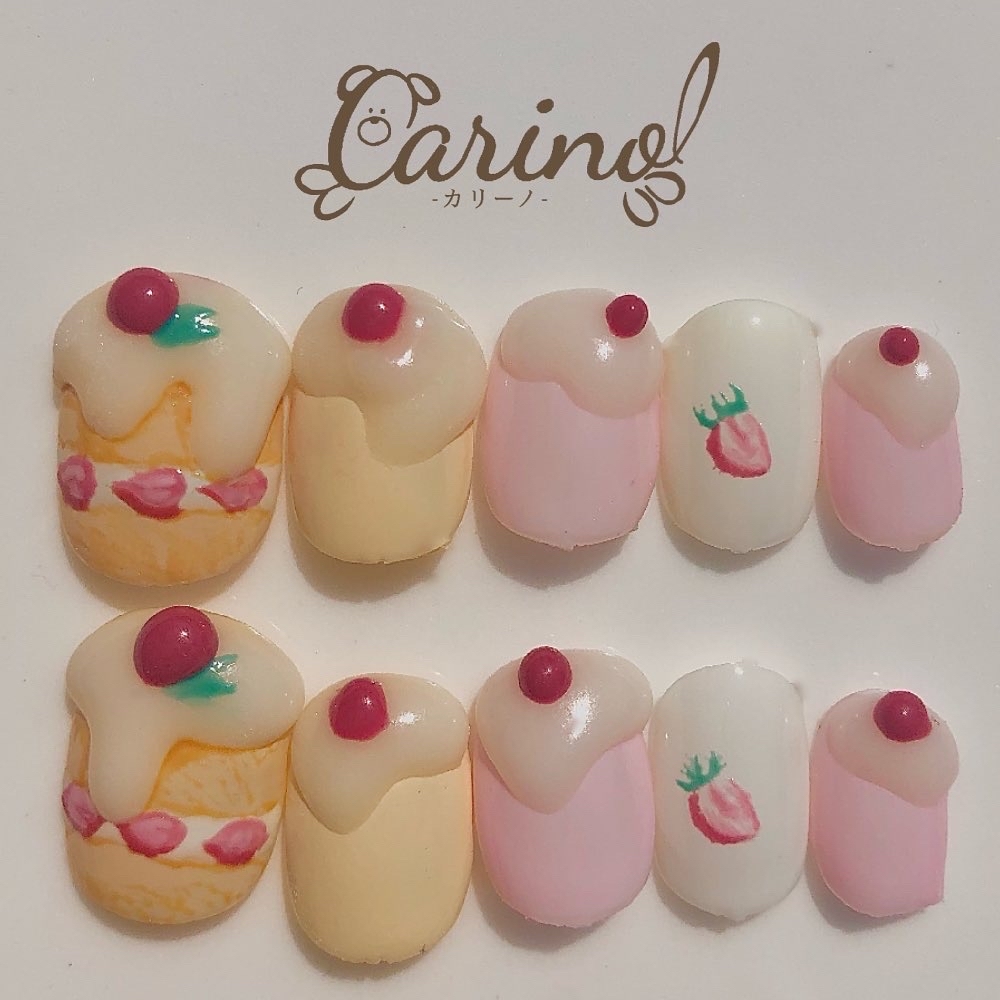 🍰ショートケーキのネイルチップ🍰 - Carino -カリーノ- | minne