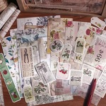 紙モノセット90点・ジャーナル素材・【レッド＊Rose＊トレペ＊ステッカーetc】