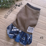 犬服　xs カーキデニム柄スカート