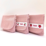 【NEW】移動ポケット＊3デザイン❤︎ピンク＊シンプル無地＊いちご刺繍＊さくらんぼ刺繍