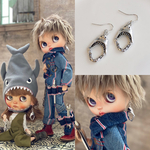 ドール用💐ジョーズなサメピアス🦈🏝シルバーアクセサリー 男の子用 男女兼用 ブライス シルバーピアス