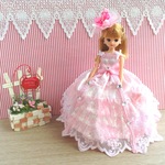 リカちゃん お姫様ドレス 一点物☆ ピンク