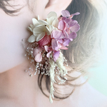 【natural pink(LL)】ドライフラワー　ピアス・イヤリング　ブライダル	