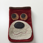 革製くま？犬？スマホポーチ