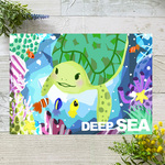 海の生き物たち　イラストポストカード2枚セット