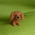 オーダー品 Mダックスフンド レッド ストラップ 羊毛フェルト