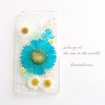 【sale】sky blue▼galaxy s5(押し花ケース)