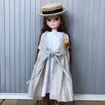 復刻版初代リカちゃん＊ミルクワンピとジャムバタートーストブローチ(生成り羽織りワンピ)