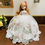 ブライス　リカちゃん  プーリップ  刺繍ドレス  ホワイト  花柄  アウトフィット ドール服