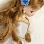 ドール用大輪薔薇ヘアピン（ブルー）