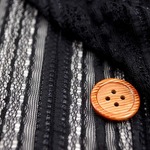 【お値打ち】　ピンタックストライプラッセルレース生地 黒　（約90ｃｍ×約50ｃｍ）　【ハンドメイドのための小さな布】　la521