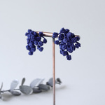 タティングレースのピアス Spice Shower＜スパイスシャワー＞Navy ※イヤリングに変更可