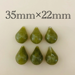 importアクリルドロップビーズ　カーキ　6個入り