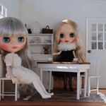 ミニチュアダイニングテーブルセット（白）