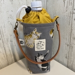 猫柄の保冷保温シート付き。500mlor600ml用のペットボトルカバー