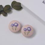 【数量限定】ミニヘアゴム ペア1set パープルのお花【小2.2cm】