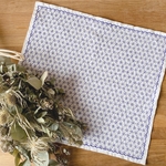 刺し子花ふきん＊花亀甲刺し