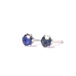 ブルーサファイアの一粒ピアス 2.5mm【宝石質AAA】