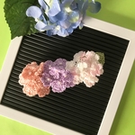 アジサイのバレッタ★レース編み　髪留め　ヘアアクセサリー　フラワー　花　紫陽花　