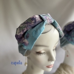 🌟capella🌟《再販》紫陽花プリントで爽やかに過ごそう.｡.:*☆大人のリボンターバン　capellaオリジナル　オートクチュール生地